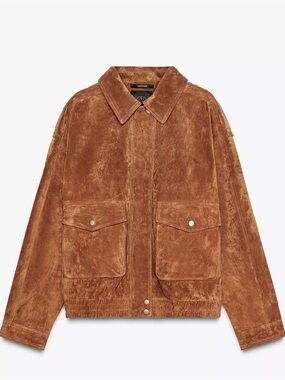 100% Zara Suede Bomber Jacket